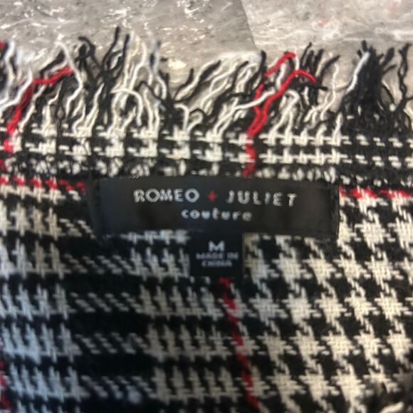 Chic classy Romeo + Juliet Couture Houndstooth Fringe Tweed Mini Dress Women’s M - Picture 3 of 4